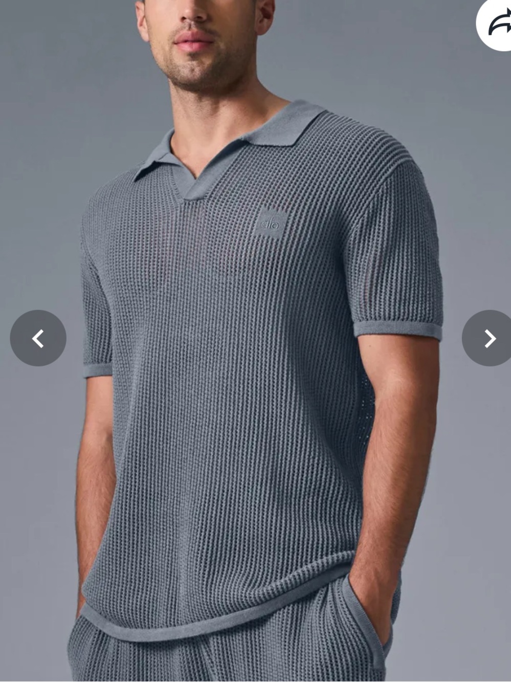 Alo Open Knit Polo L